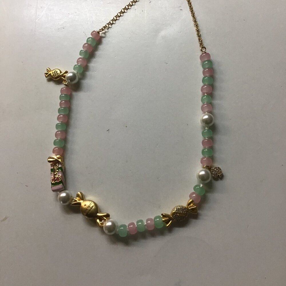 Kate Spade New Pink, Green, and Pearl Candy Necklace